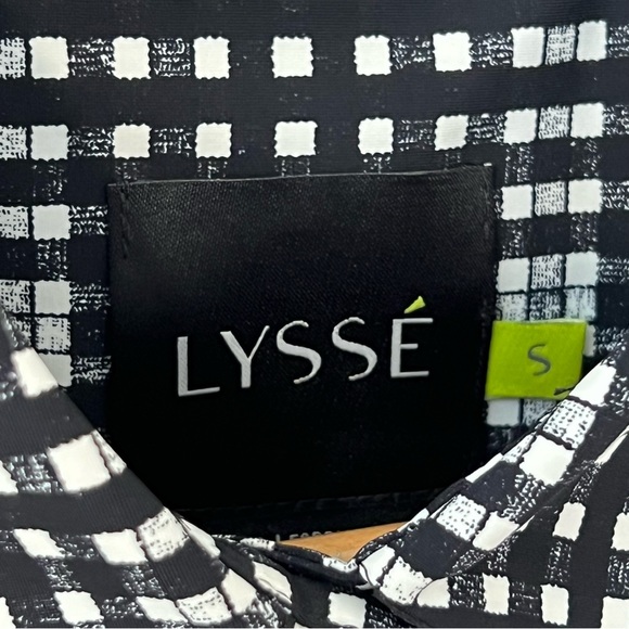 Lyssé "Schifer" Black/White Check Long Sleeve Button Up Shirt S ($118) - Picture 3 of 4